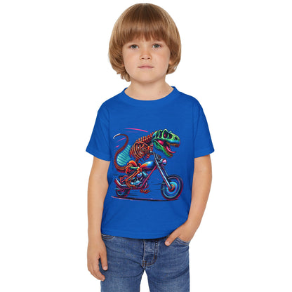 T-Rex Riding Motorcycle Toddler T-Shirt