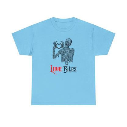 Love Bites Zombie with Heart Symbol Graphic Tee