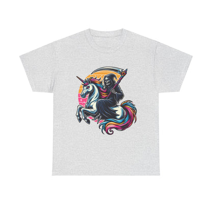 Grim Reaper with Rainbow Scythe Unicorn T-Shirt