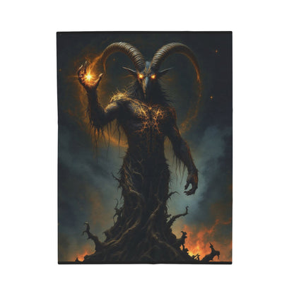 Baphomet Rising Mystical Gothic Comfort Fleece Blanket